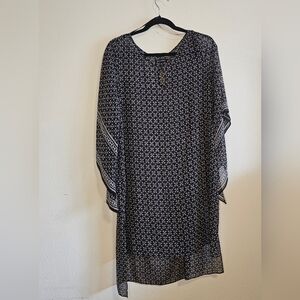 MAX STUDIO Blk White Print Tunic-M-New